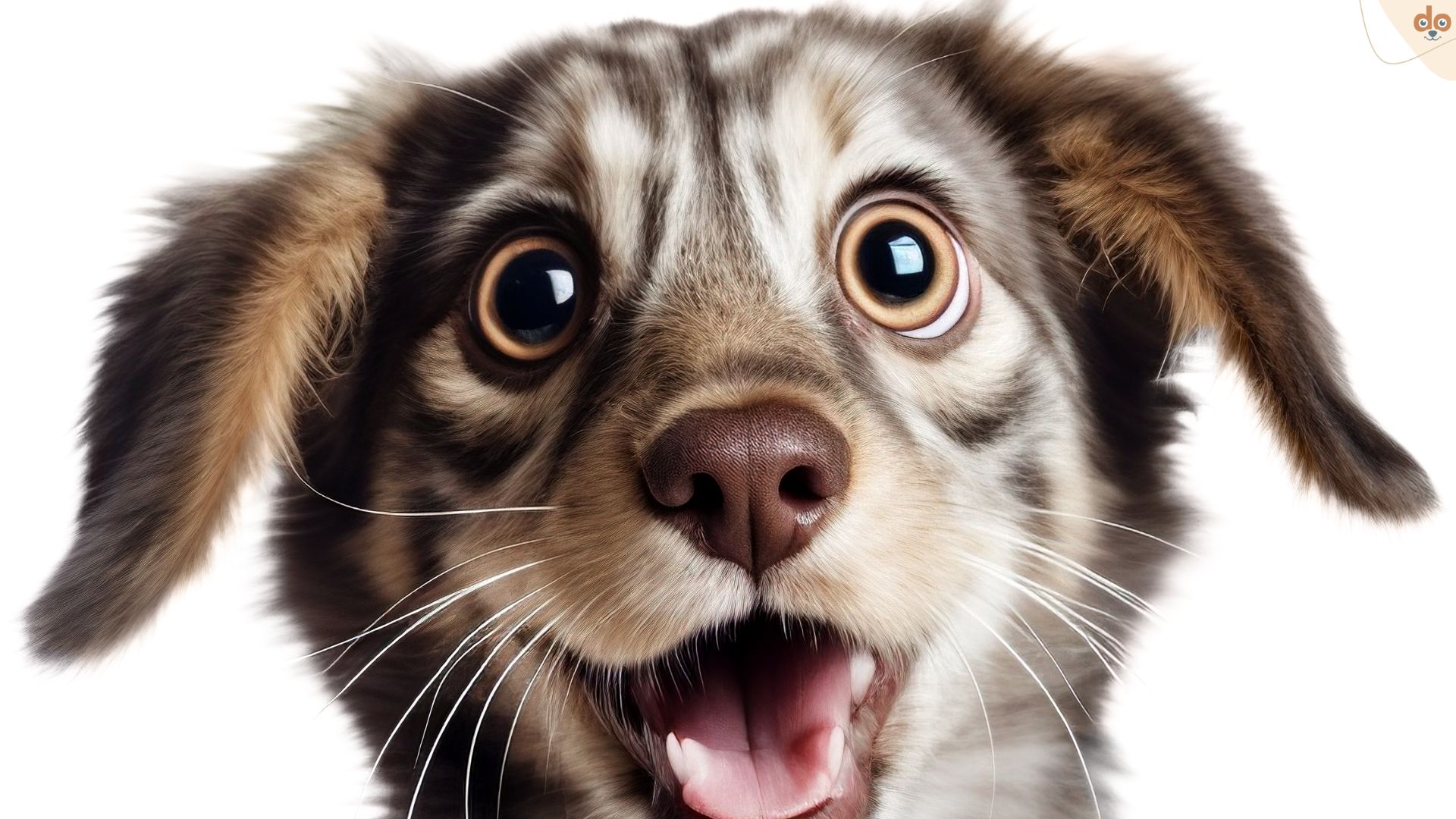 Cartoon Hund schaut erstaunt mit grossen Augen