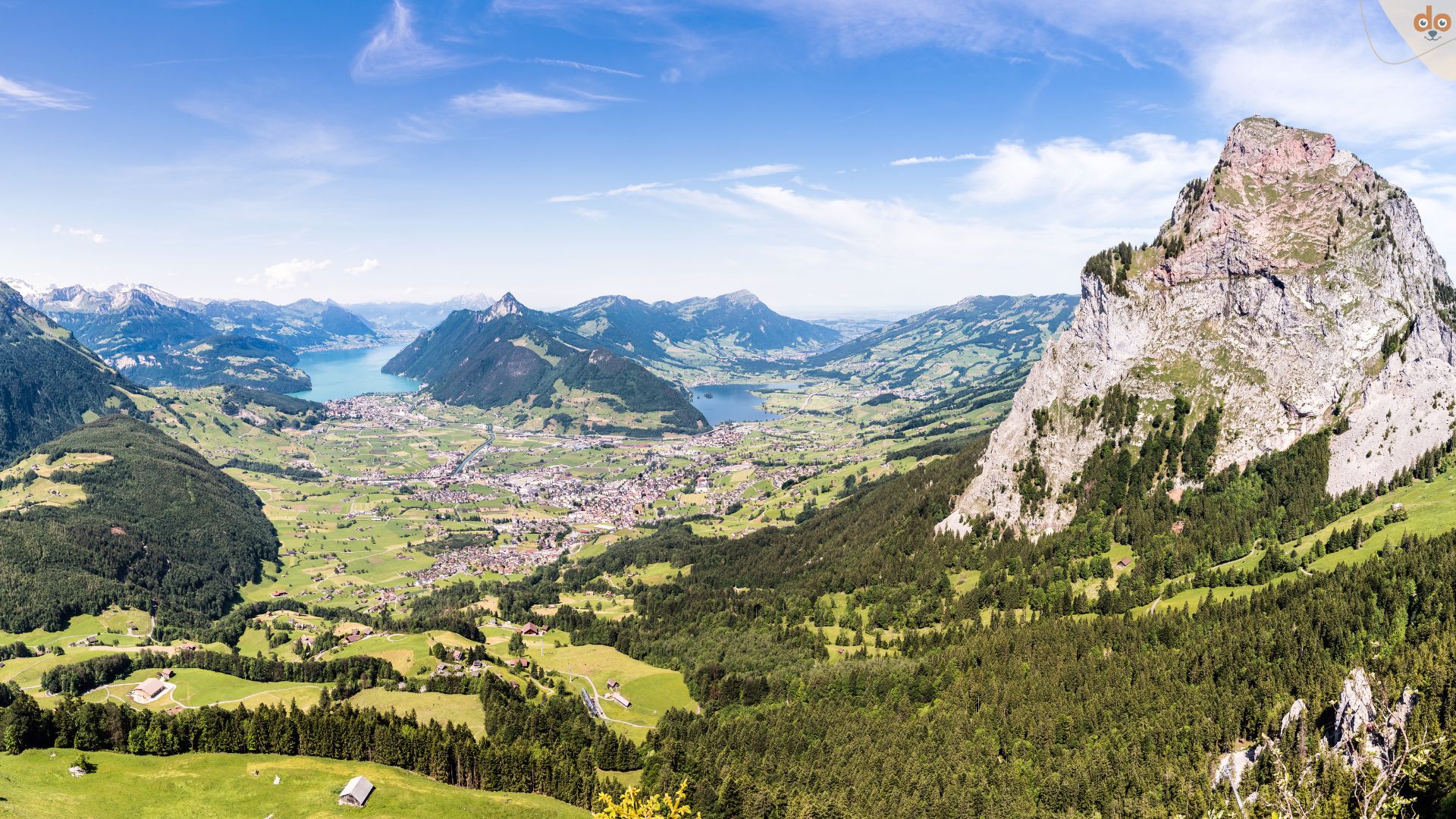 Panorama Blick auf den Kanton Schwyz
