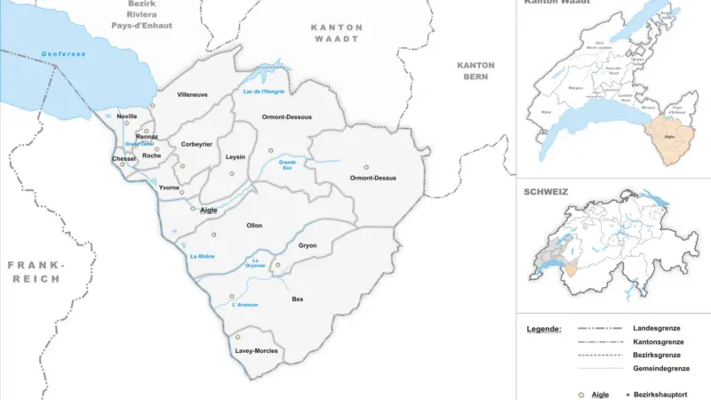 District d'Aigle - karte district daigle