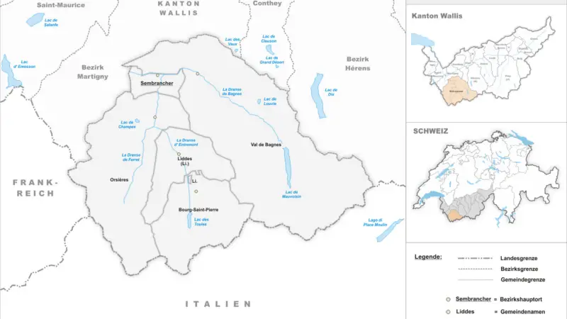 District d'Entremont - karte district dentremont