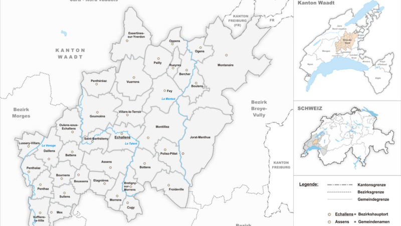 District du Gros-de-Vaud - karte district du gros de vaud