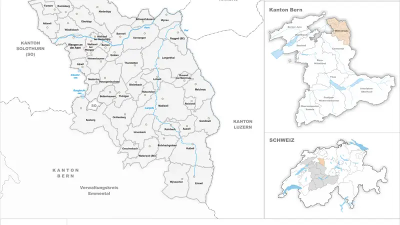 Verwaltungskreis Oberaargau - karte verwaltungskreis oberaargau