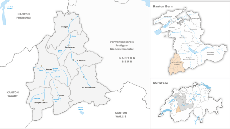 Verwaltungskreis Obersimmental-Saanen - karte verwaltungskreis obersimmental saanen