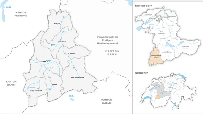 Verwaltungskreis Obersimmental-Saanen - karte verwaltungskreis obersimmental saanen