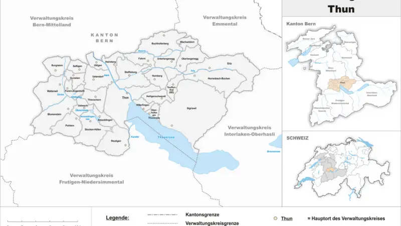 Verwaltungskreis Thun - karte verwaltungskreis thun