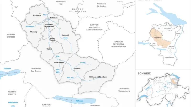 Wahlkreis Toggenburg - karte wahlkreis toggenburg