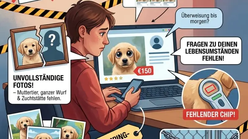 Riskanter Online-Hundekauf: Warnsignale und Betrugsmaschen