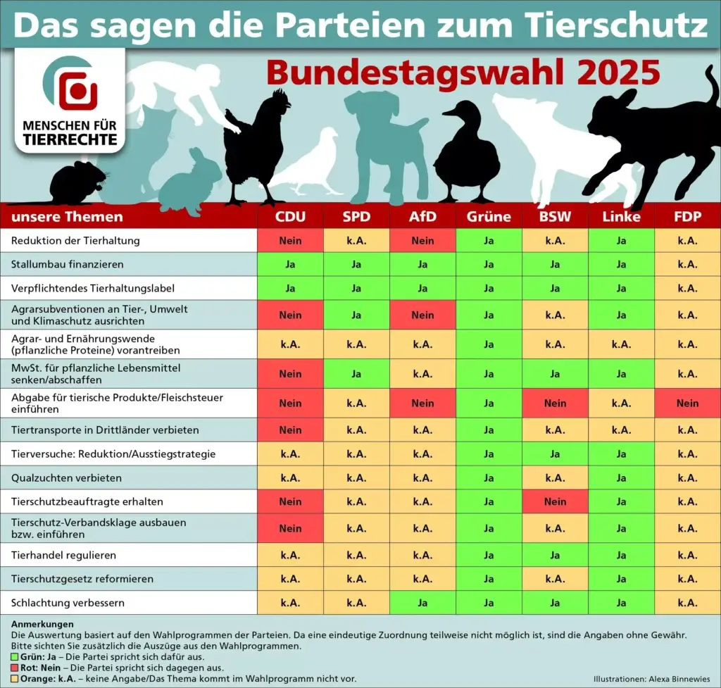 Bundestagswahl 2025: Welche Tierschutzpläne verfolgen die Parteien?