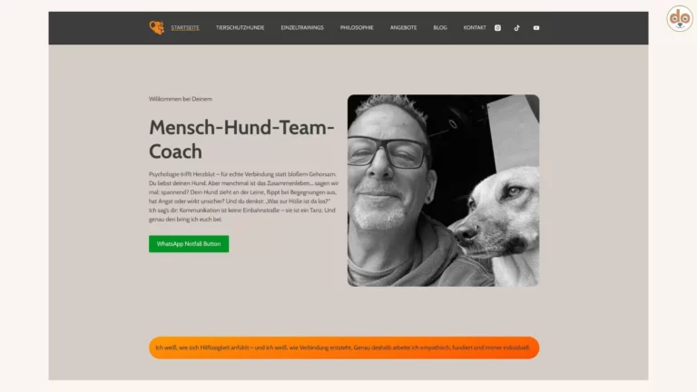 Screenshot Webseite Hundepsychologe Sven