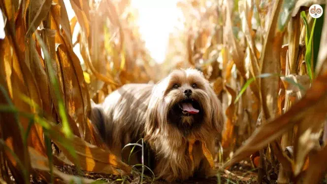 Hund in Getreidefeld Maisfeld