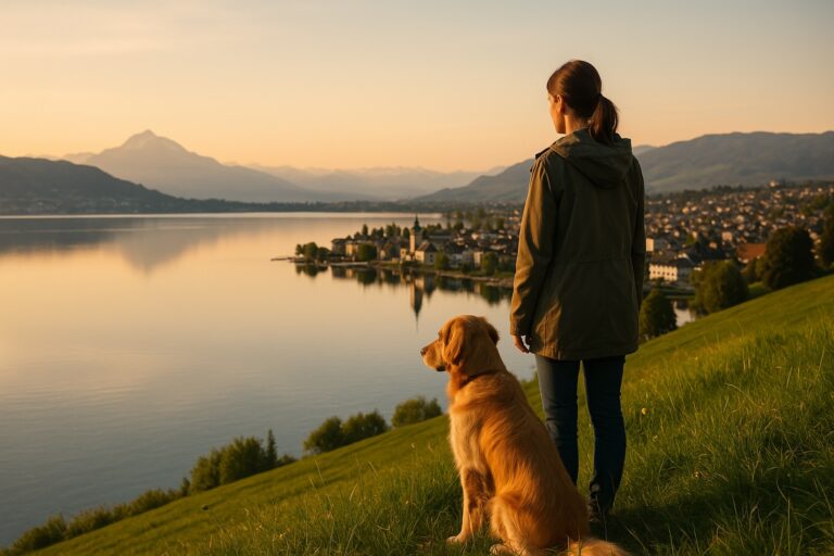 Zug mit Hund