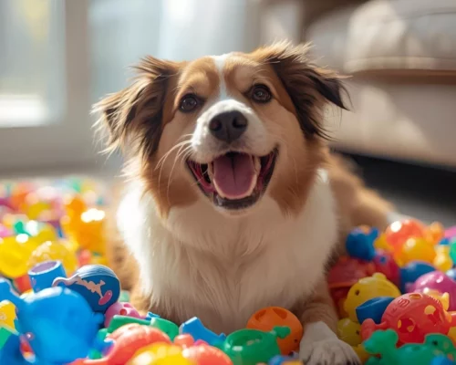 Symbolfoto SKZ Prüfsiegel Hund Spielzeug aus Kunststoff