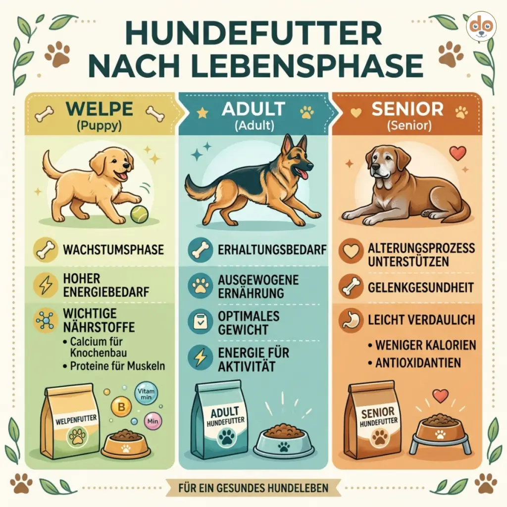 Hundefutter nach Lebensphase: Welpe, Adult, Senior