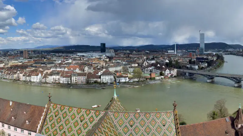 Rhein Rheinfelden - Basel Stadtpanorama vom MC3BCnsterturm