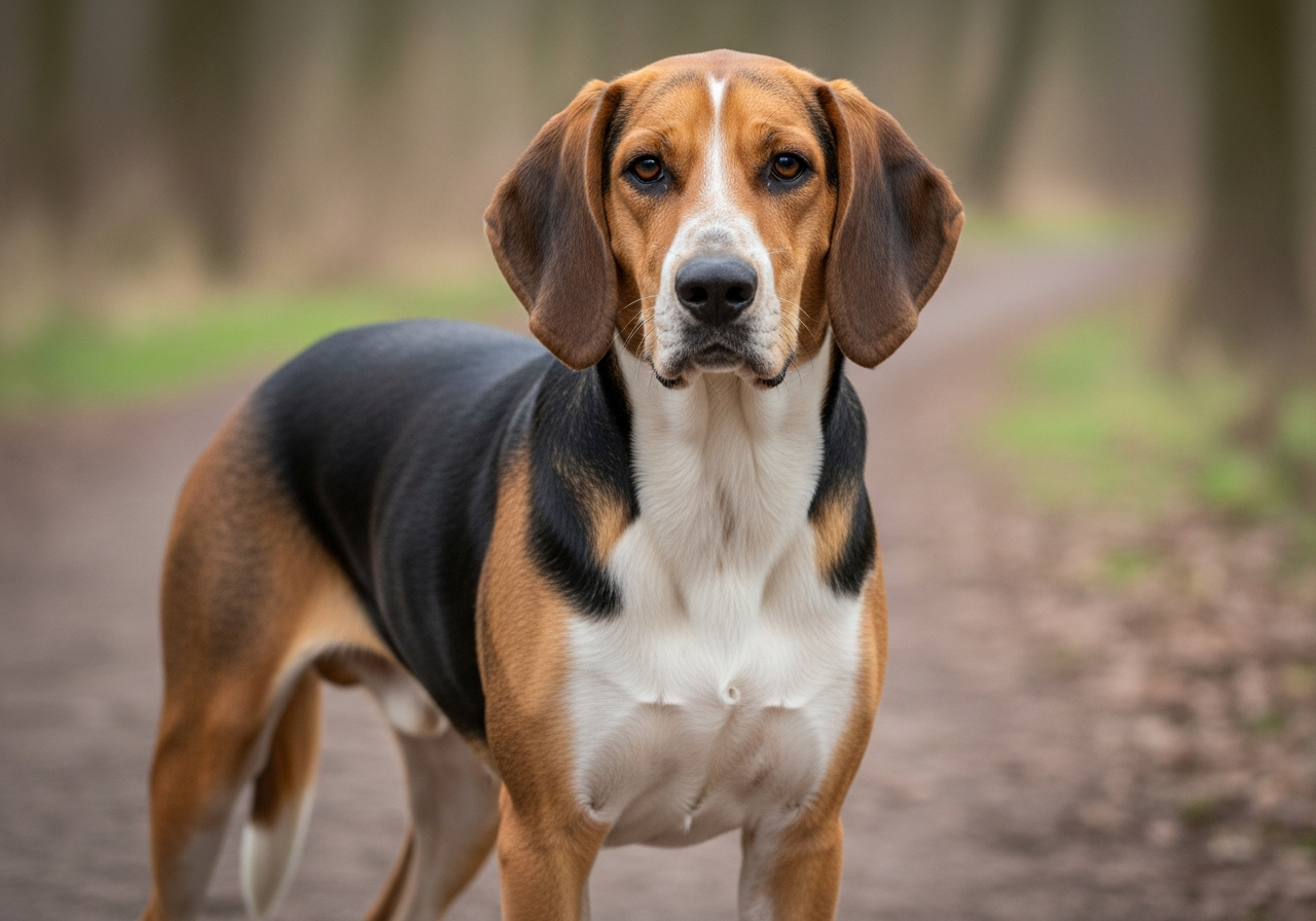 Foto eines Englischer Foxhound – KI-generiert (Imagen 4) für rundum.dog