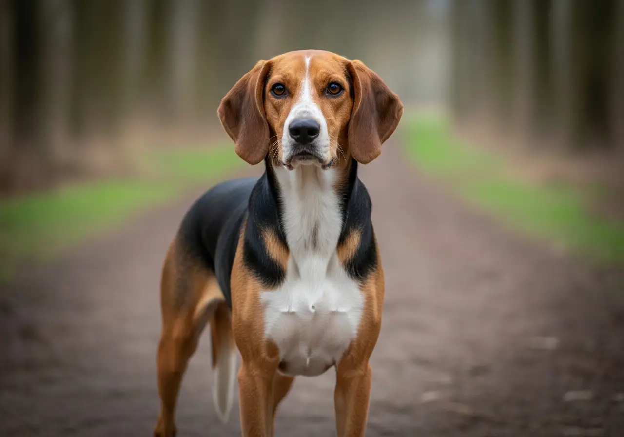 Foto eines Englischer Harrier – KI-generiert (Imagen 4) für rundum.dog