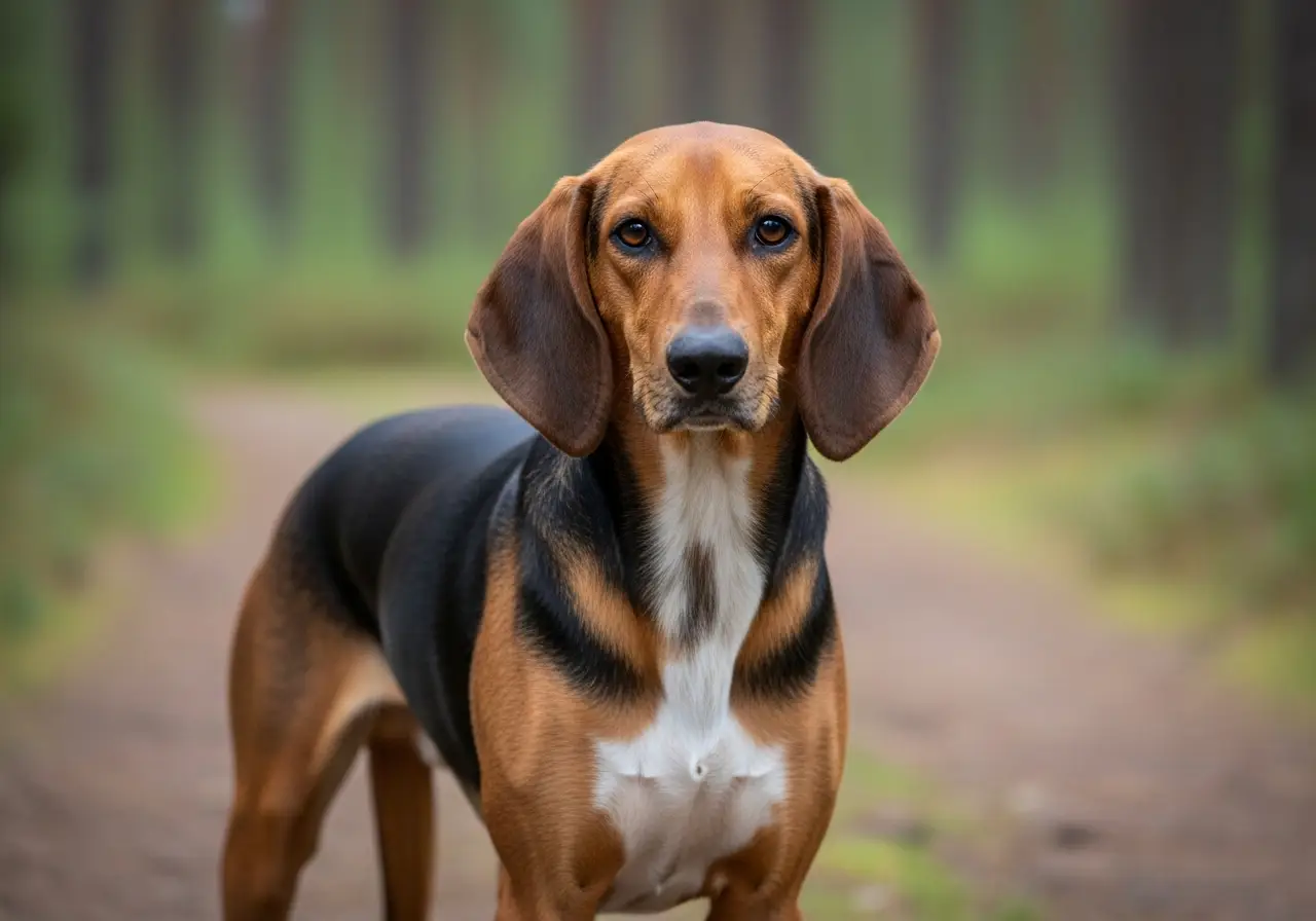 Foto eines Hygen-Bracke – KI-generiert (Imagen 4) für rundum.dog