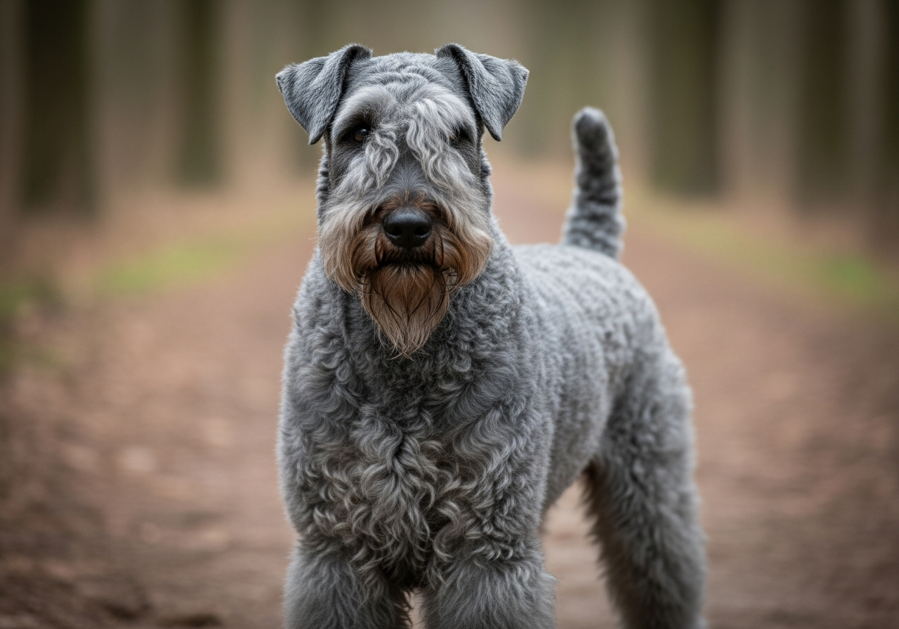 Foto eines Kerry Blue Terrier – KI-generiert (Imagen 4) für rundum.dog