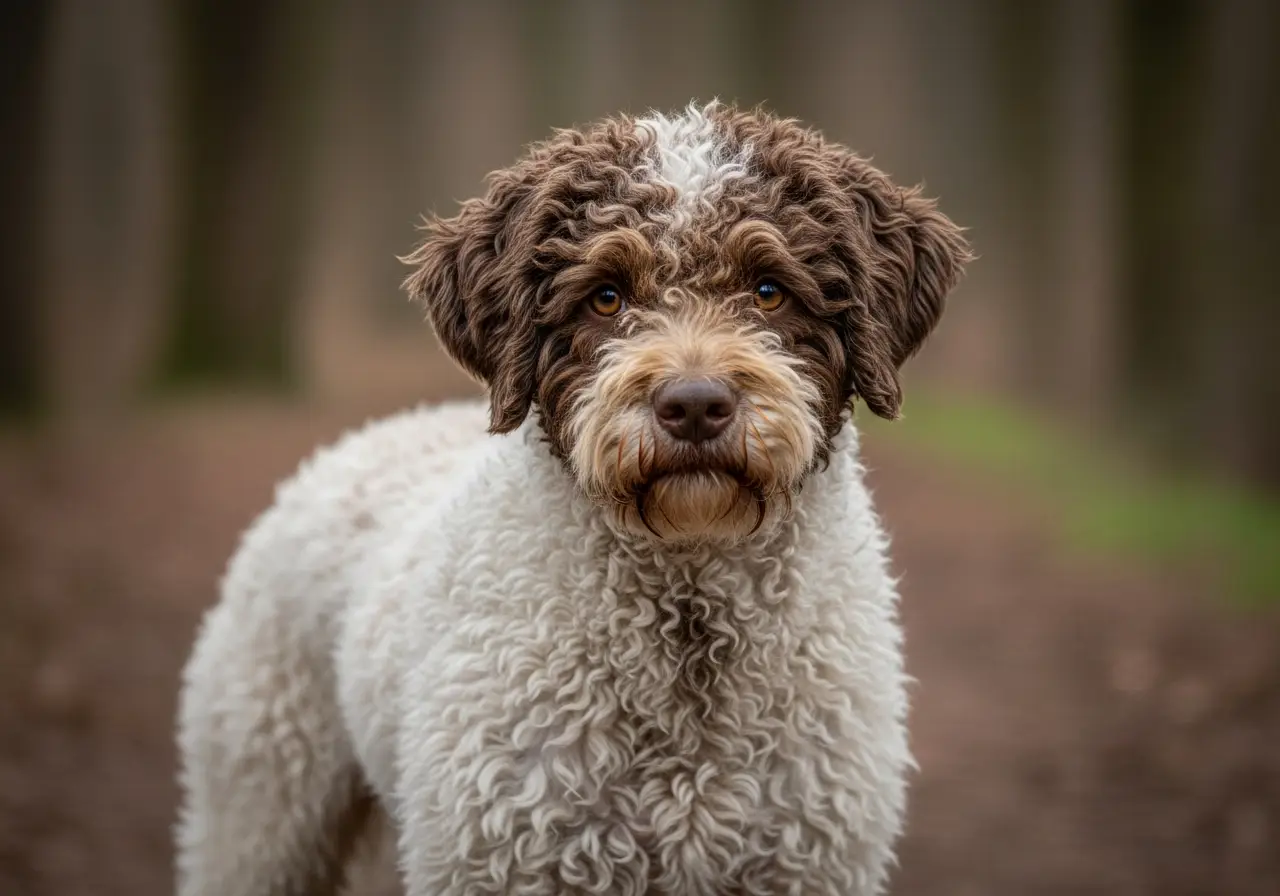Foto eines Lagotto Romagnolo – KI-generiert (Imagen 4) für rundum.dog