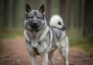 Foto eines Norwegischer Elchhund (grau) – KI-generiert (Imagen 4) für rundum.dog