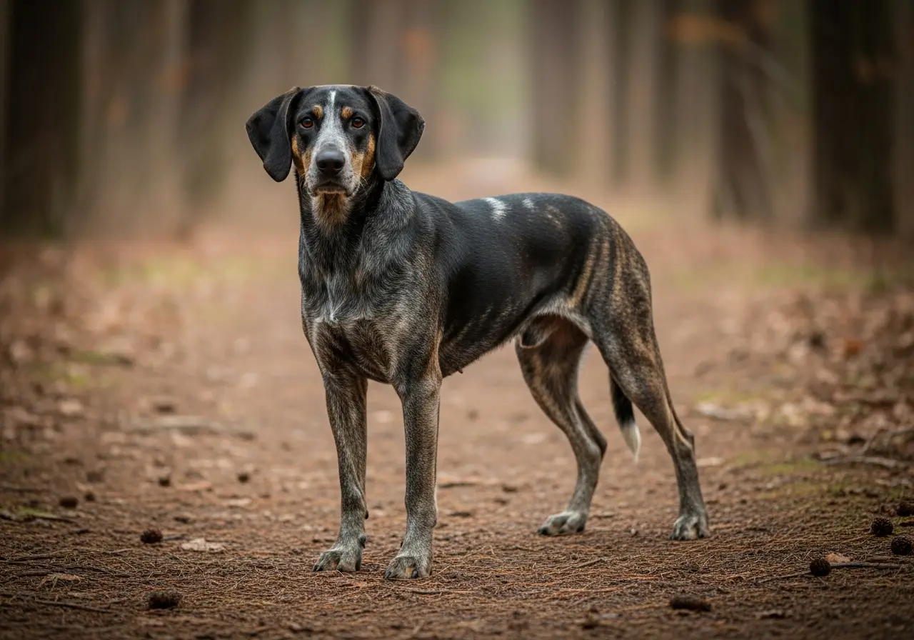 Foto eines Plott Hound – KI-generiert (Imagen 4) für rundum.dog