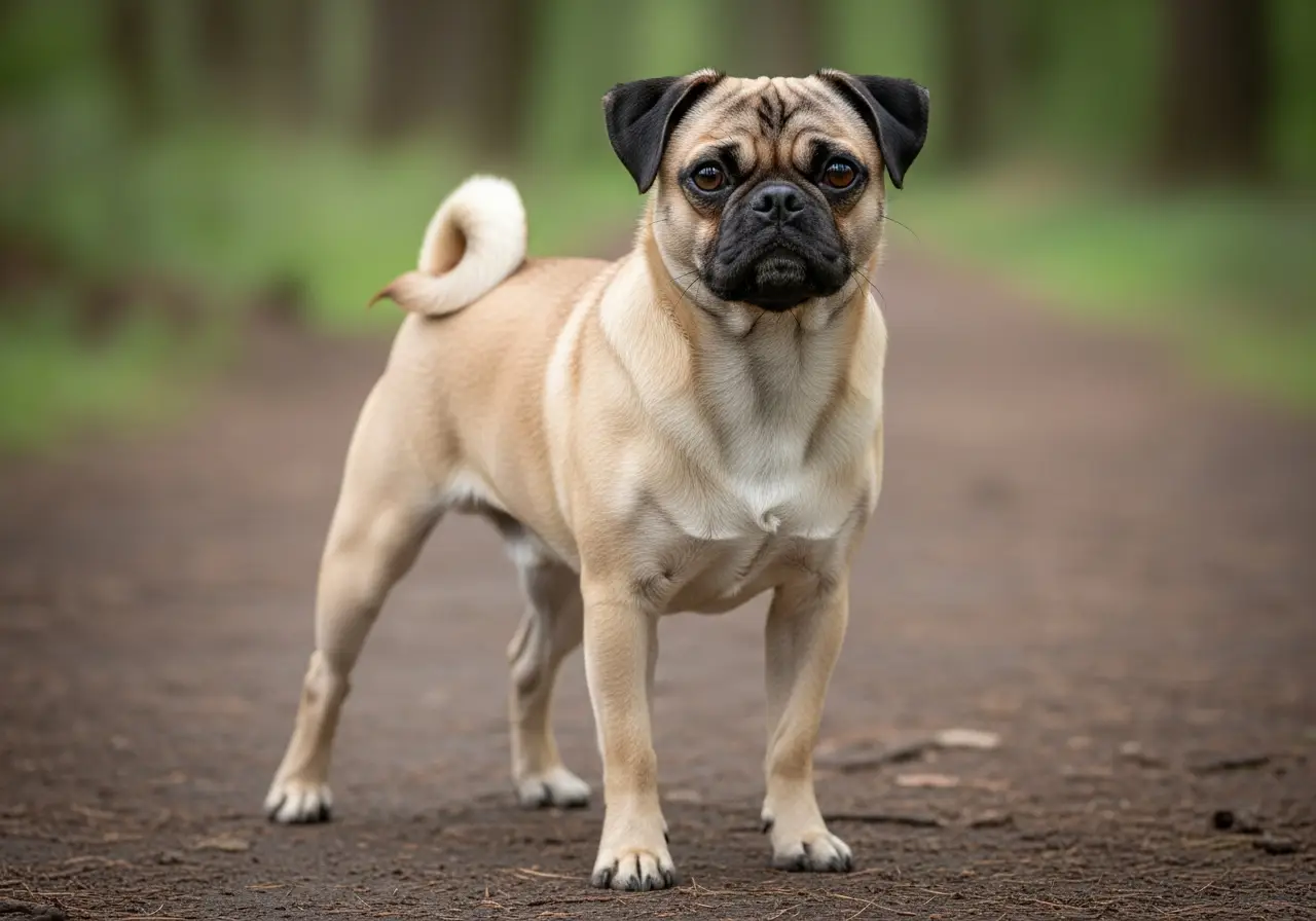 Foto eines Retro-Mops – KI-generiert (Imagen 4) für rundum.dog