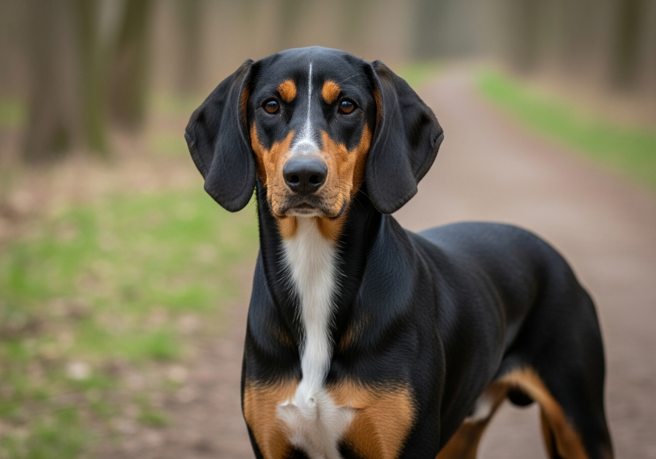 Foto eines Ungarische Bracke (Erdélyi Kopó, Transylvanischer Laufhund) – KI-generiert (Imagen 4) für rundum.dog