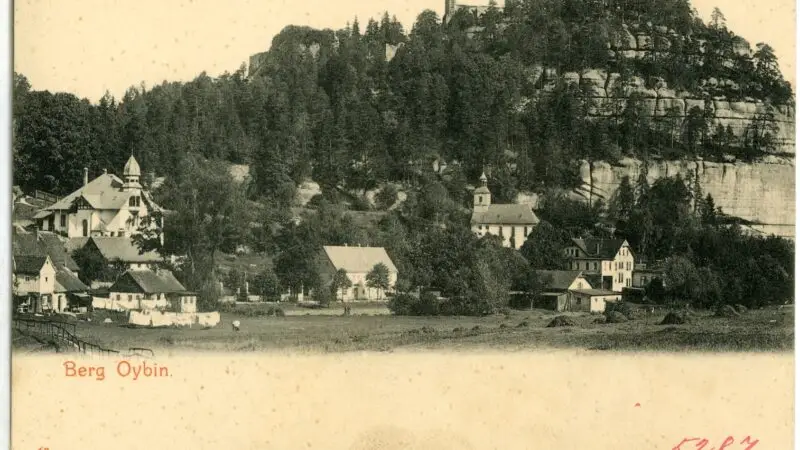 Kurort Oybin – Burg- und Klosterruine mit Wanderwegen - 05287 Oybin 1904 Blick zum Berg BrC3BCck 26 Sohn Kunstverlag