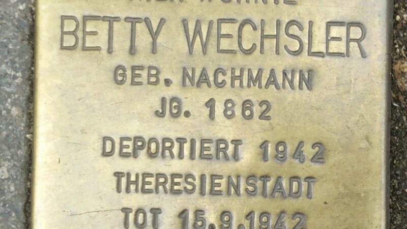 Stadtwald und Niddaufer Bad Vilbel (Rundtour Stadtwald – Quellenstadt – Nidda) - Bad Vilbel2C Stolperstein Betty Wechsler