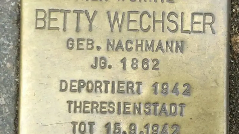 Stadtwald und Niddaufer Bad Vilbel (Rundtour Stadtwald – Quellenstadt – Nidda) - Bad Vilbel2C Stolperstein Betty Wechsler