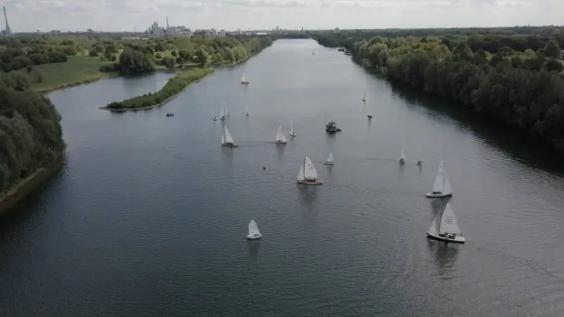 Elfrather See (Krefeld) - Der See aus der Vogelperspektive