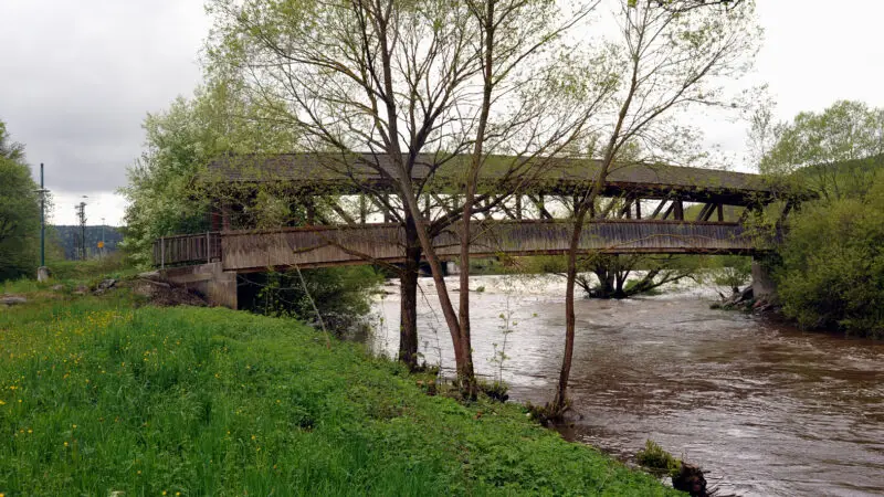 Donauversickerung Immendingen - Donau Holzbruecke2C Immendingen 01 10