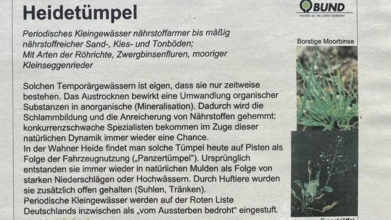 Naturschutzgebiet Kupfersiefer Tal - Heideportal Turmhof Lehrpfad 28429
