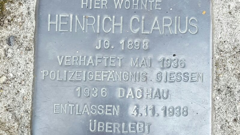 Niddaroute / Niddaweg bei Karben und Bad Vilbel - Stolperstein Gross Karben Parkstr 23 Clarius