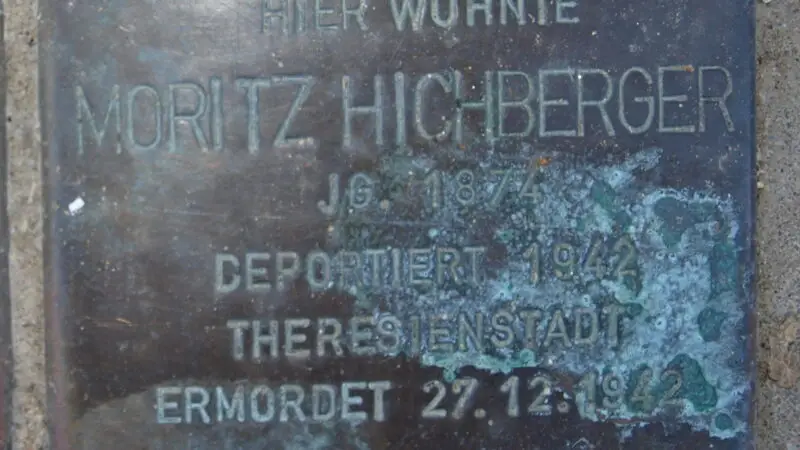Sennfelder Seenplatte & Auenwald-Achter (Sennfeld am Main) - Stolperstein Kitzingen Obere Bachgasse 26 Moritz Hichberger