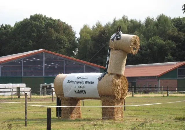 Tierpark Weeze - Strohpferd Skulptur nahe Weeze geo.hlipp .de 19854