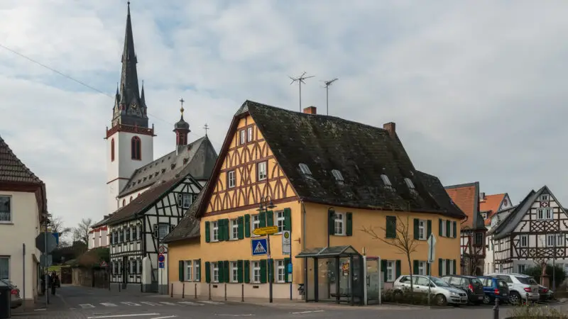 Rieslingschleife „Kräuter und Blumen" (Eltville-Erbach) - View of Erbach im Rheingau 20150123 1