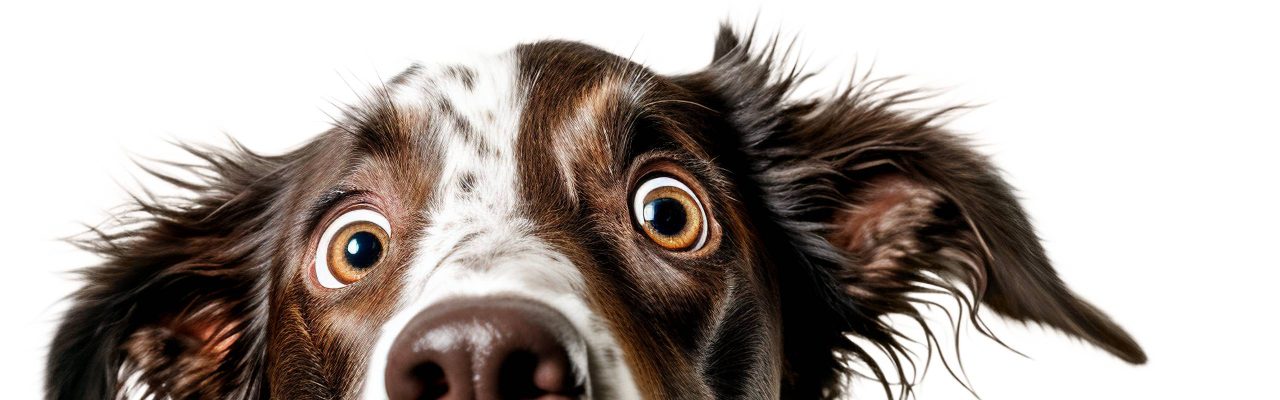 Hund macht grosse Augen, AI generiertes Bild