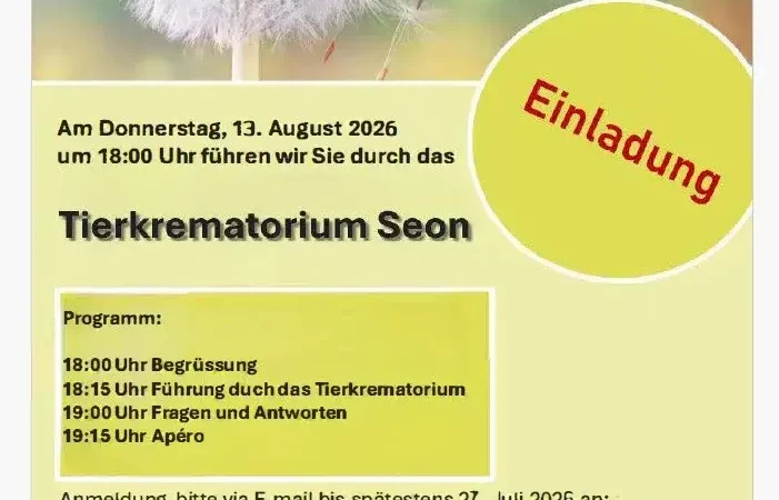 Führung durch das Tierkrematorium Seon - Screenshot 2026 02 09 092632